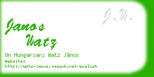 janos watz business card